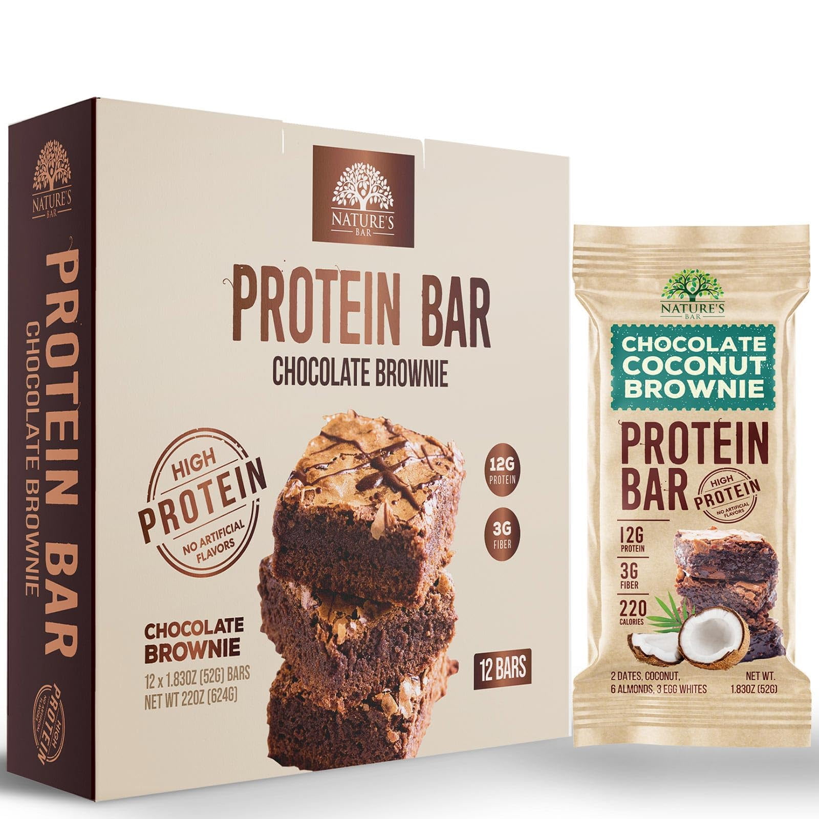 Chocolate Brownie Protein Bars, High Protein, Low Sugar, Low Carb, Meal