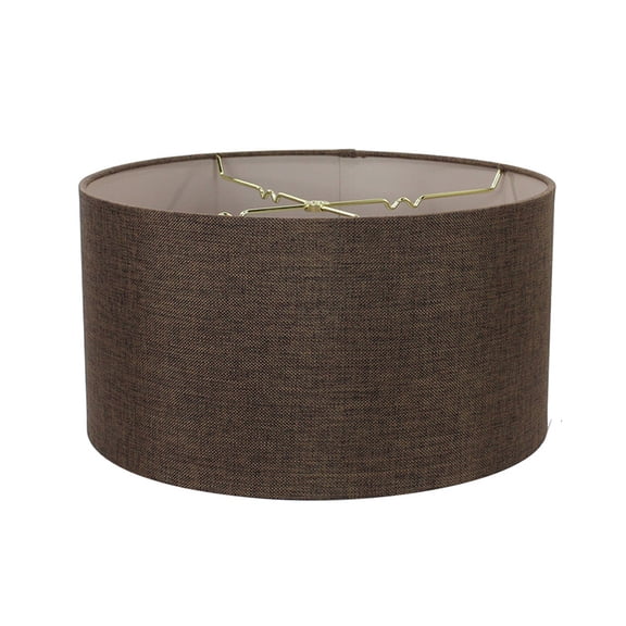 Chocolate Burlap Shallow Drum Lampshade 18x18x10