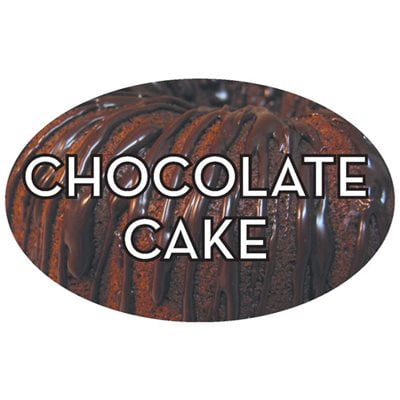Chocolate Cake Food Store Labels 1.25" x 2" 500 each per roll Great Quality Stickers Decals