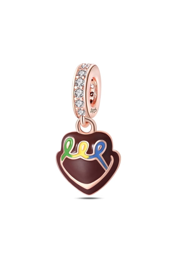 Chocolate Cake Pendant Charm, Compatible with Most Bracelet, Charm for Bracelet