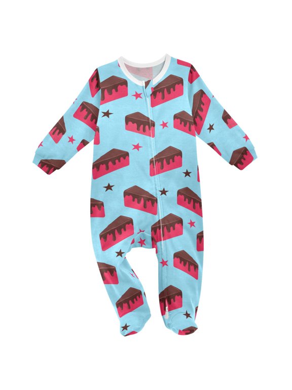 Chocolate Cake Stars Baby Sleeper One-Piece Footies Newborn Roomper 6Months