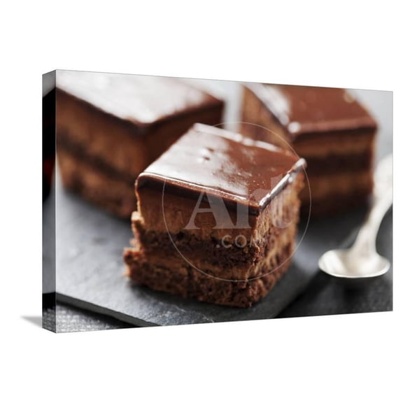 Chocolate Cake with Layers of Chocolate Mousse, Stretched Canvas Wall Art by looby Sold by Art.Com