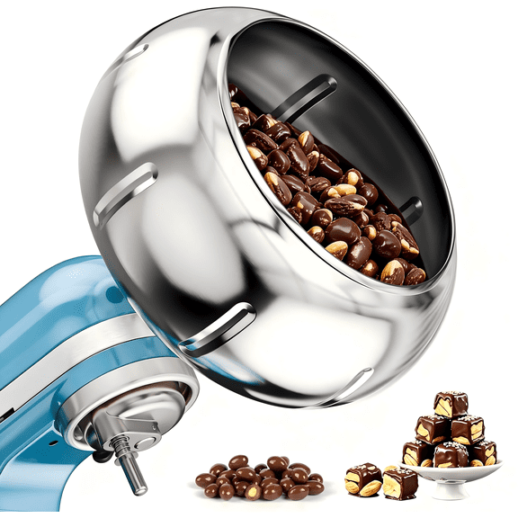 Chocolate Candy Coating Attachment Compatible with KitchenAid 4.5QT/5QT Tilt-Head Stand Mixer, Easy DIY Treat Maker Candy Coat Machine for Making Chocolate Covered Nuts,Fruits,Popcorn &Candy
