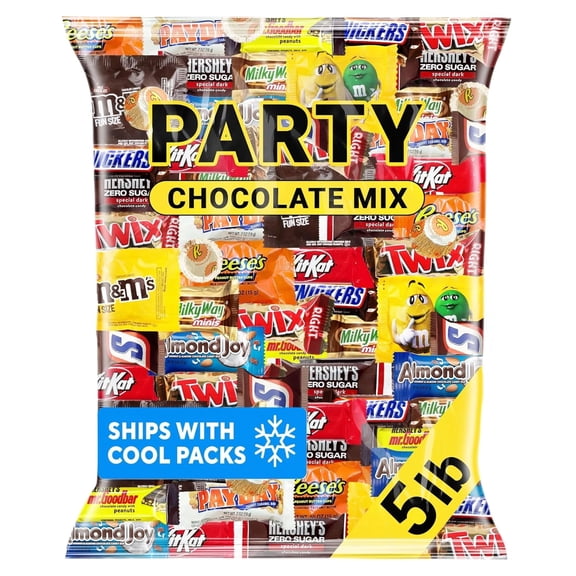 Chocolate Candy Variety Pack Bulk Assorted Chocolate Individually Wrapped Mini Chocolate Bars 5 lb Bulk Candy Mix for Candy Bags Office Break Room Parties