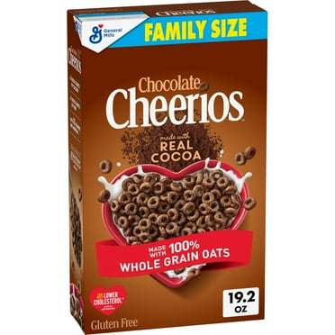 Chocolate Cheerios, Heart Healthy Gluten Free Breakfast Cereal, Family Size, 19.2 oz