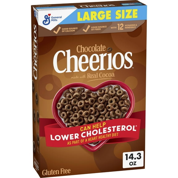 Cheerios Low Cholesterol Gluten Free Crunchy Chocolate Cereal, 14.3oz Box