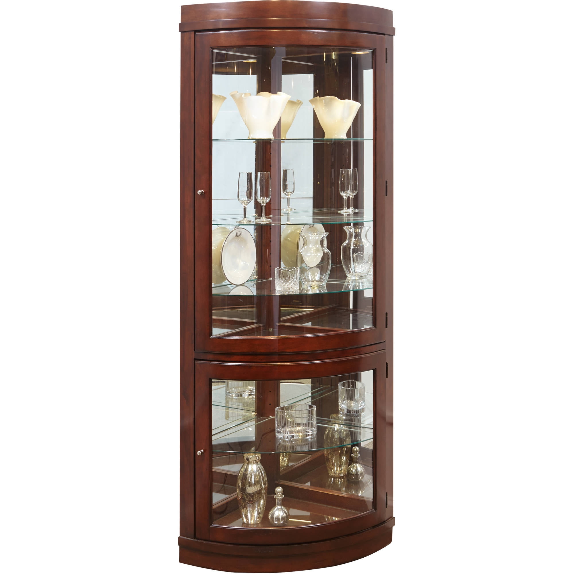 Chocolate Cherry Curved Corner Curio Walmart