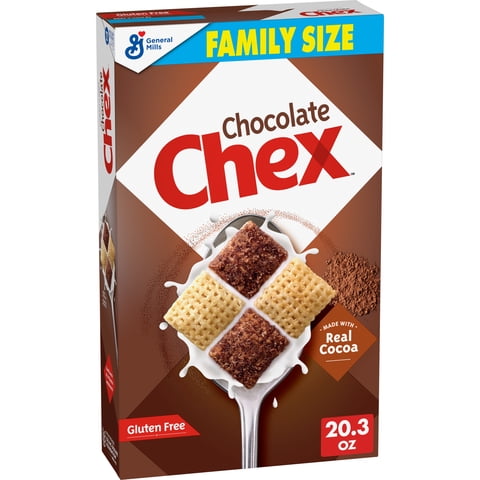 Chocolate Chex Cereal, Gluten Free, Holiday Box, Chex Mix Ingredient, Family Size, 20.3 oz