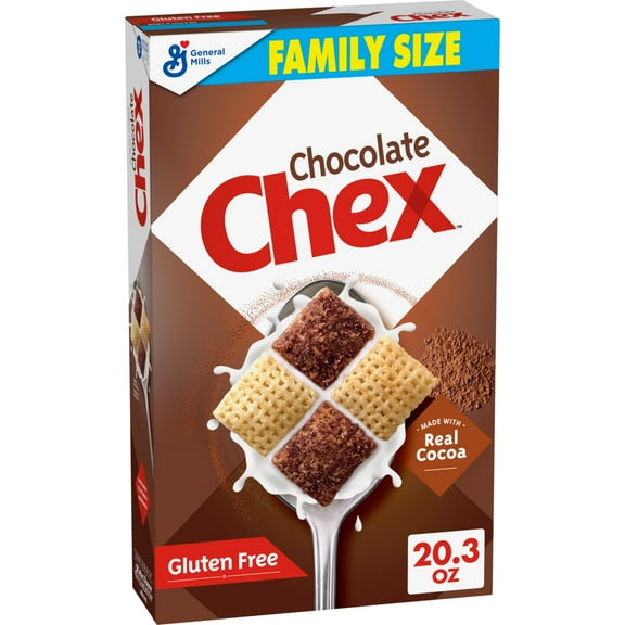Chocolate Chex Cereal, Gluten Free Breakfast Cereal, Family Size, 20.3 oz