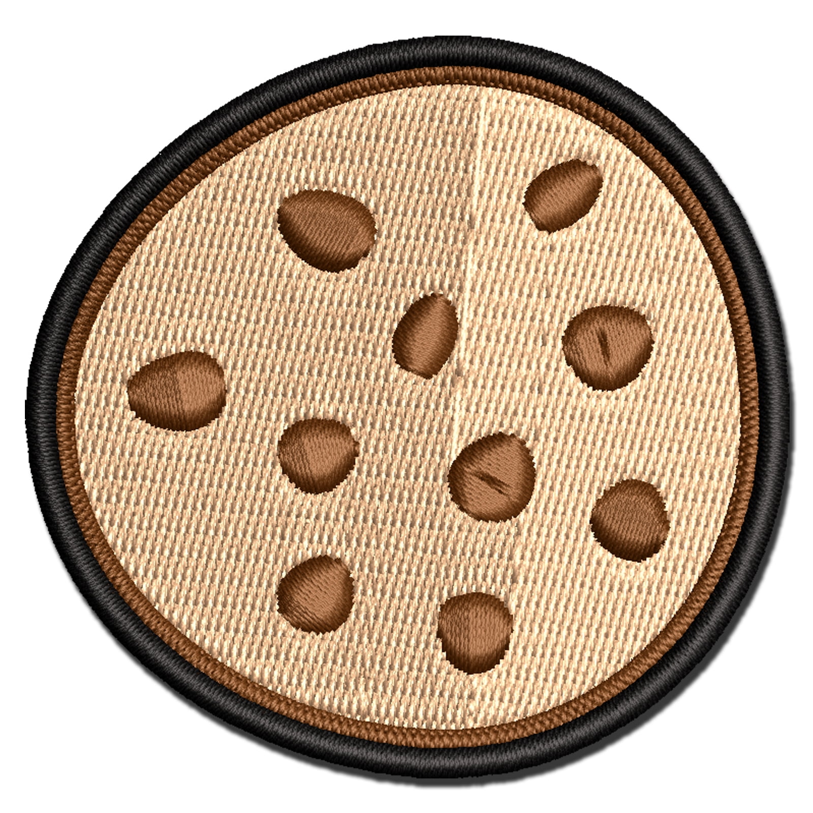 Chocolate Chip Cookie Applique Multi-Color Embroidered Hook & Loop Patch - 3.5 Inch Large