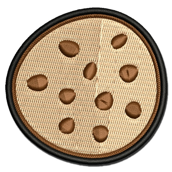 Chocolate Chip Cookie Applique Multi-Color Embroidered Hook & Loop Patch - 3 Inch Medium