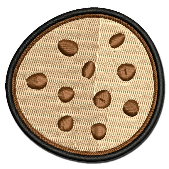 Chocolate Chip Cookie Applique Multi-Color Embroidered Iron-On Patch - 2.0 Inch Mini