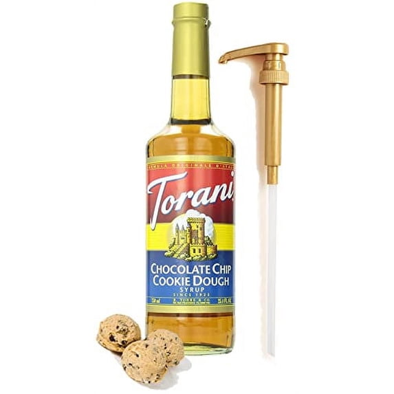 Chocolate Chip Cookie Dough Syrup for Coffee 25.4 Ounces with Fresh Finest Syrup Pump Dispenser