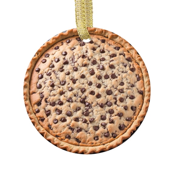 Chocolate Chip Cookie Pie Comfort Food Lovers Foodie Novelty Holiday Christmas Ornament Xmas Tree Gift (Flat Design Printed on Ceramic, NOT 3D)
