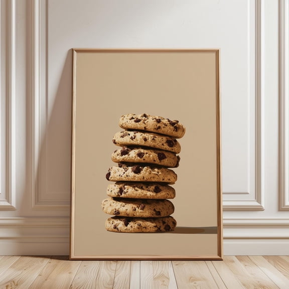 Chocolate Chip Cookie Print, Unframed Paper Poster 8x10in