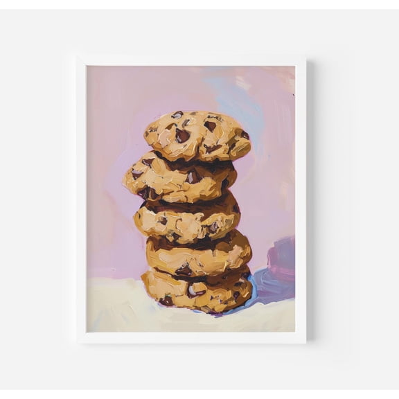 Chocolate Chip Cookie : Retro Kitchen Foodie Print , Sweet Treat Print Poster, Unframed Poster Size 8x12 F03.1.19l1021