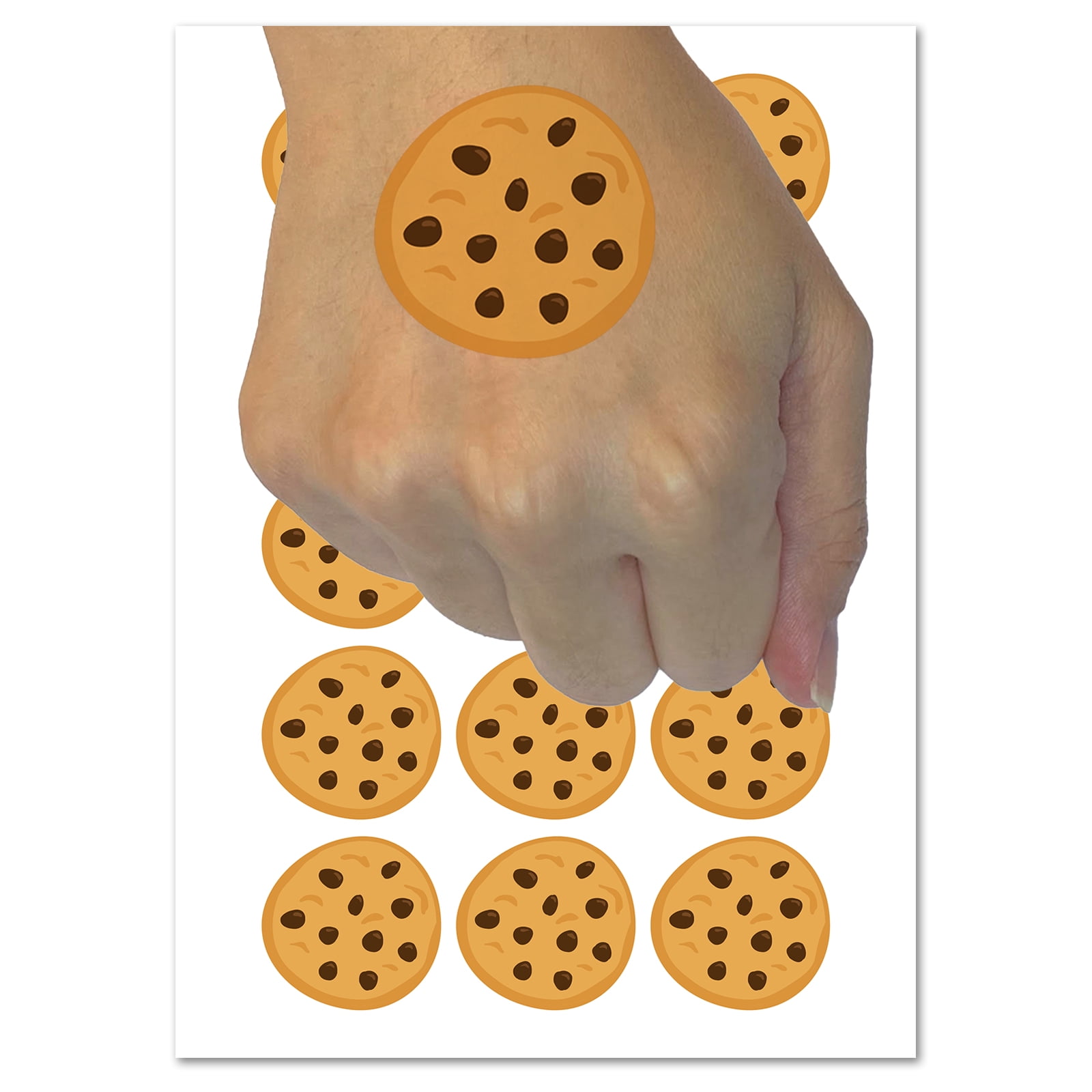 Chocolate Chip Cookie Water Resistant Temporary Tattoo Set Fake Body