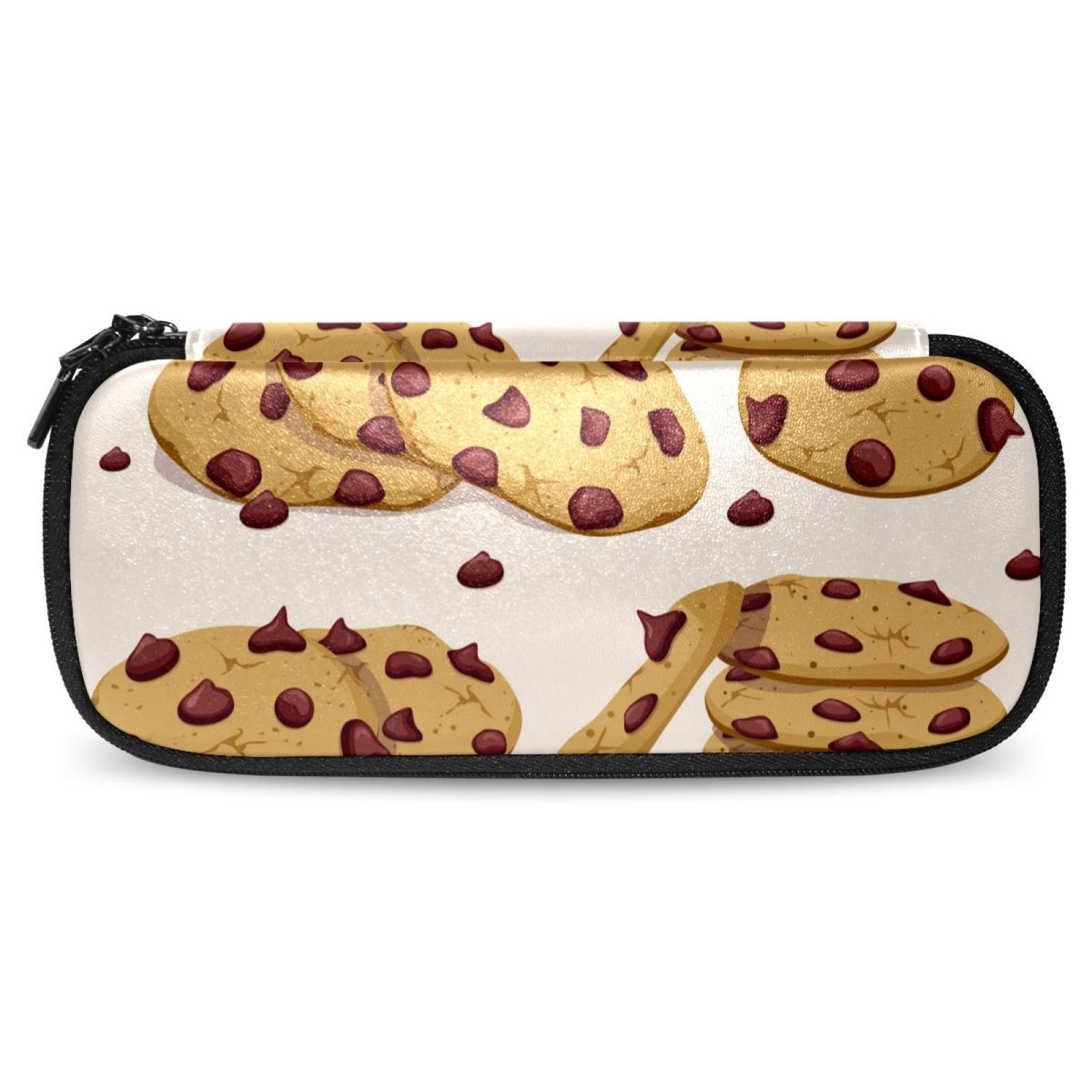 Chocolate Chip Cookies 101 Pattern Stylish Leather Toiletry Bag