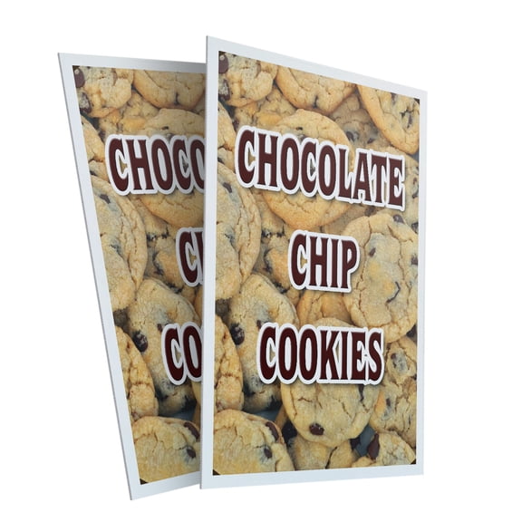 Chocolate Chip Cookies (2-PACK) 24" x 36" Plastic Signs | Sign Insert 4mm Corrugated Plastic Signs Storefront Window Poster