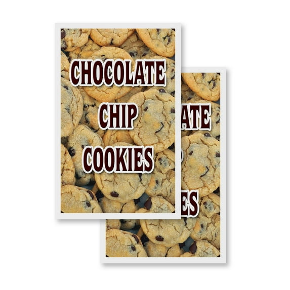 Chocolate Chip Cookies (2-PACK) 24" x 36" Vinyl Decals | Sign Insert Peel & Stick Decals Stickers Window Signs
