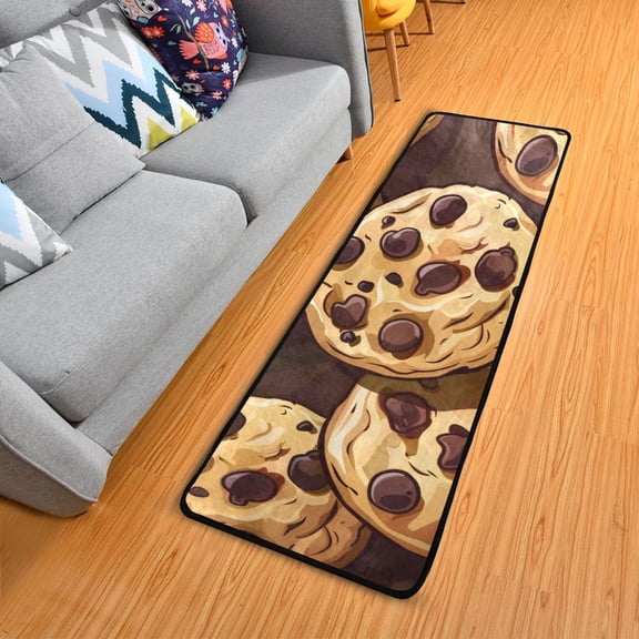 Chocolate Chip Cookies 7224 inch Runner Rug Non-Slip Pads Ares Rugs Washable for Bedroom Bathroom Living Room