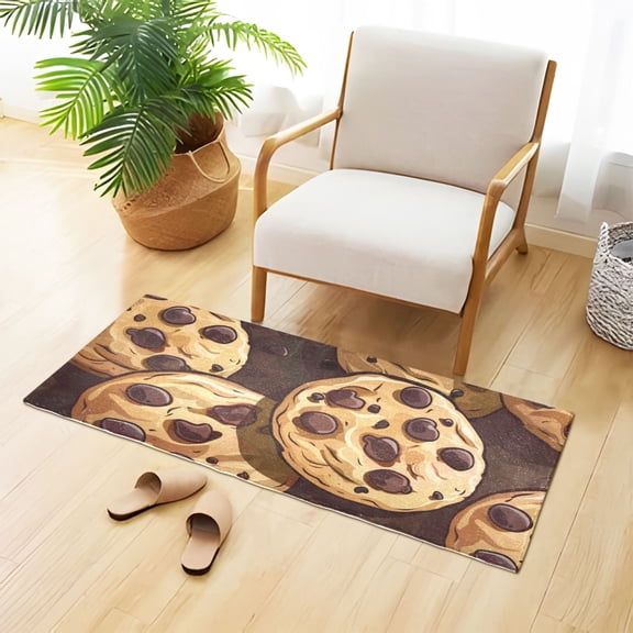 Chocolate Chip Cookies Bathroom Rug 39x20 Non Slip Quick Dry Washable Bathroom Mats for Bedroom Living Room Kitchen