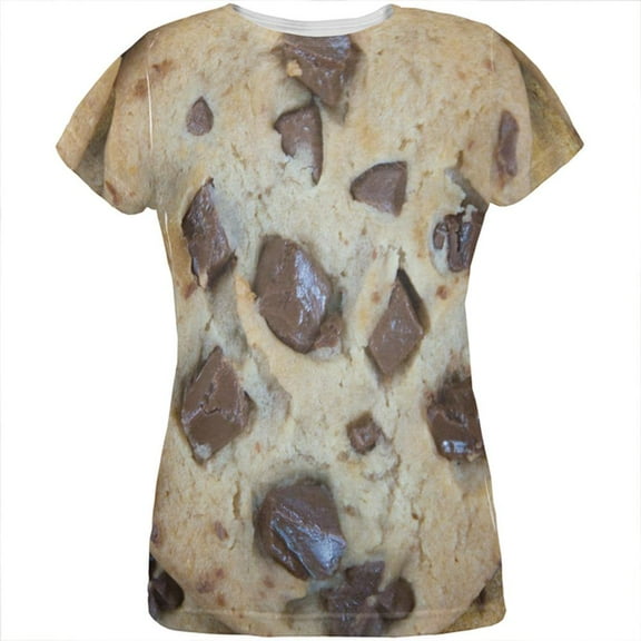 Chocolate Chip Cookies Chunks All Over Womens T Shirt Multi SM
