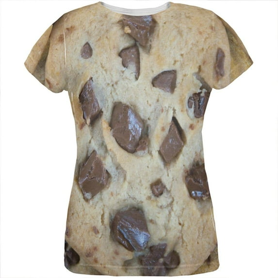 Chocolate Chip Cookies Chunks All Over Womens T Shirt Multi X-LG