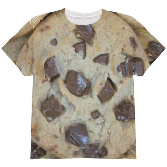 Chocolate Chip Cookies Chunks All Over Youth T Shirt Multi YSM