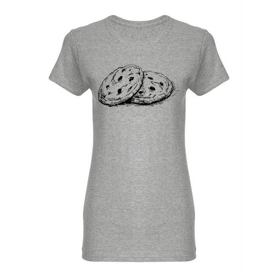 Chocolate Chip Cookies Design Shaped Tee Women's -Image by Shutterstock