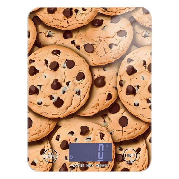 Chocolate Chip Cookies Food Scale Digital Kitchen Scale Waterproof Tempered Glass Tare Function 11 lb for Baking Cooking Meal Prep