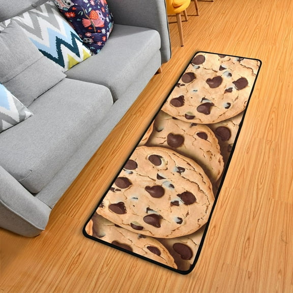 Chocolate Chip Cookies Hallway Runner Rug 2' X 6' Area Rug Non-Slip Entryway Carpet Soft Washable Door Mat Kitchen Bedroom Living Room
