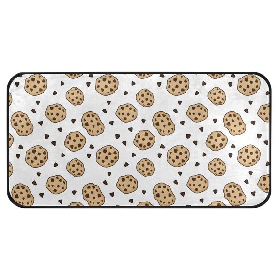 Chocolate Chip Cookies Pattern Kitchen Runner Rug 39x20 in Non Slip Absorbent Cushioned Laundry Bathroom