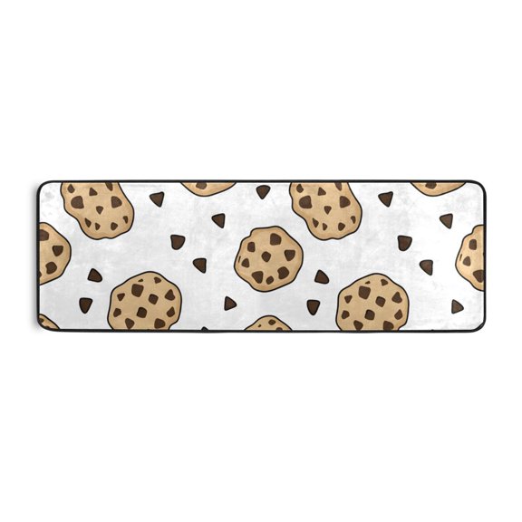 Chocolate Chip Cookies Pattern Runner Rug 24x72 Inch Cushioned Non Slip Soft Absorbent Floor Mat