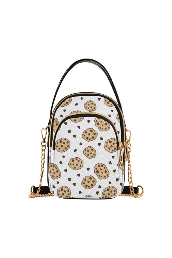 Chocolate Chip Cookies Pattern Women's Crossbody Handbags Leather Crossbody Bags Fanny Pack Chest Bag for Travel