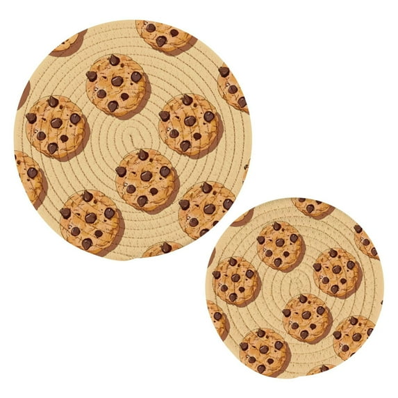 Chocolate Chip Cookies Pot Holders Set Trivets Hot Pads Cotton Mats for Cooking