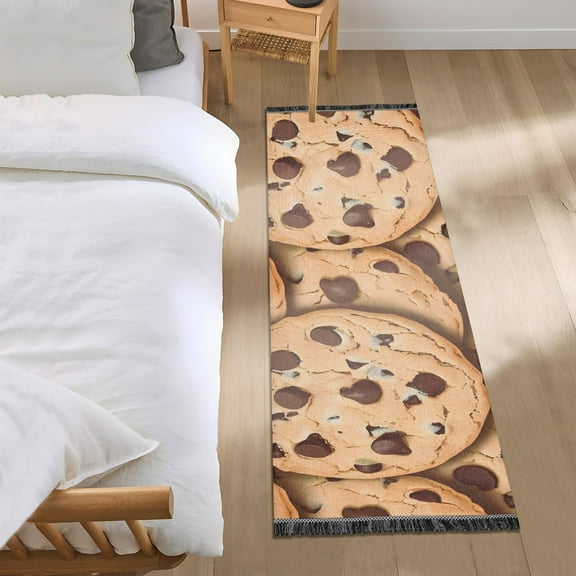 Chocolate Chip Cookies Runner Area Rug 2x6 Soft Non-Slip Washable Bedside Carpet for Hallway Bedroom Living Room Home Decor
