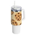 thumbnail image 1 of Chocolate Chip Cookies Small 40 oz Tumbler with Handle Insulated&nbsp;Travel Mug&nbsp;Lid Straw Leak Proof Steel Vacuum Water Bottles Glasses Fits in Car Cup Holder, 1 of 7