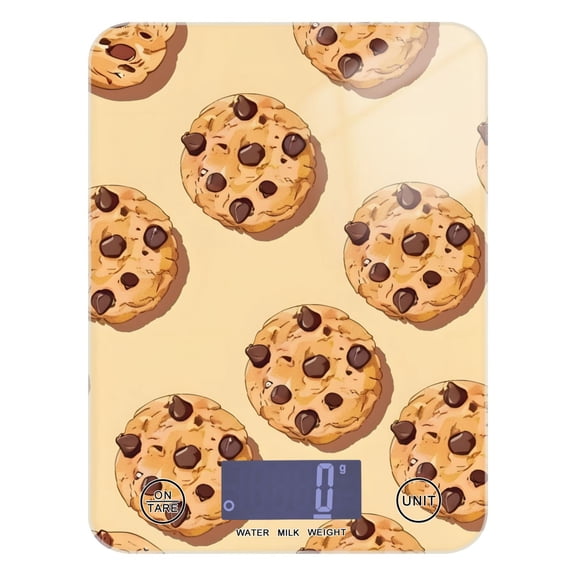 Chocolate Chip Cookies Small Food Scale Digital Kitchen Scale Waterproof Tempered Glass Tare Function 11 lb for Baking Cooking Meal Prep
