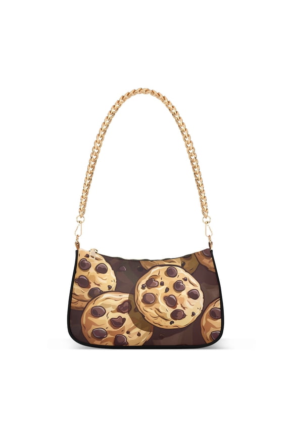 Chocolate Chip Cookies Women Handbags Shoulder Bag Cross Body Bag with Crossbody Strap Hobo Bags Chain Strap