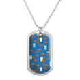 thumbnail image 1 of Chocolate Chip Cookies and Milk Pattern Military Dog Tag Pendant Necklace with Chain, 1 of 4
