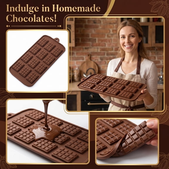 Chocolate Chip Mold Kitchen Utensil for Baking Homemade Candy Bars and Creative Desserts DIY Sweet Treat Maker Accessory Brown