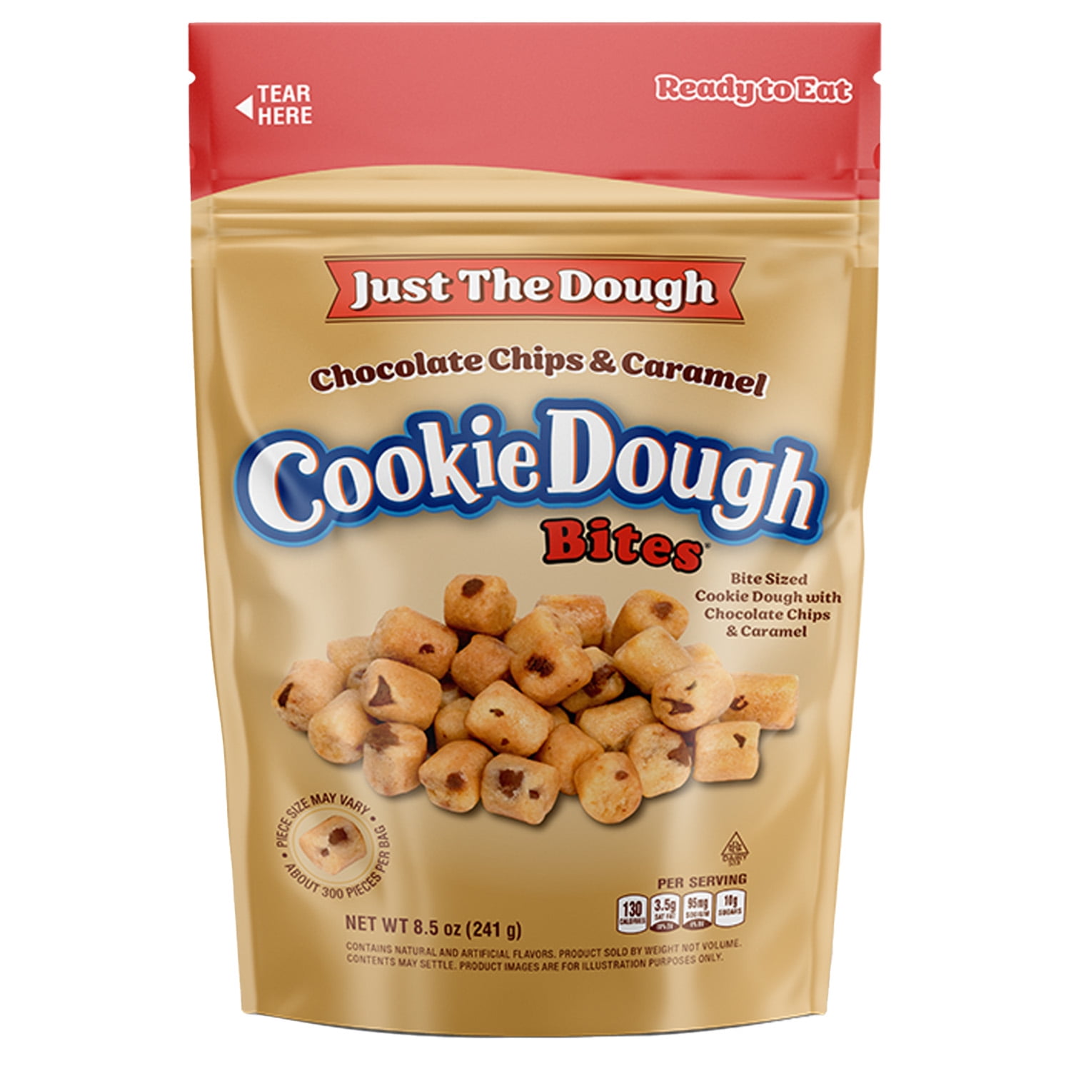 Just The Dough Chocolate Chips & Caramel Cookie Dough Bites 8.5 oz