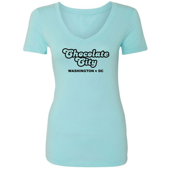 Chocolate City Washington DC Womens V-Neck Tee