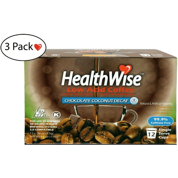 HealthWise Chocolate Coconut Low Acid Keurig K-Cups - DECAF