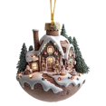 thumbnail image 1 of Chocolate Coffee Cup Christmas Tree Ornaments, 1 Pc 2D Acrylic Snow House Hot Chocolate Mug Shape Christmas Tree Decorations, Christmas Decoration for Christmas Tree, 3.15 Inch,D, 1 of 8