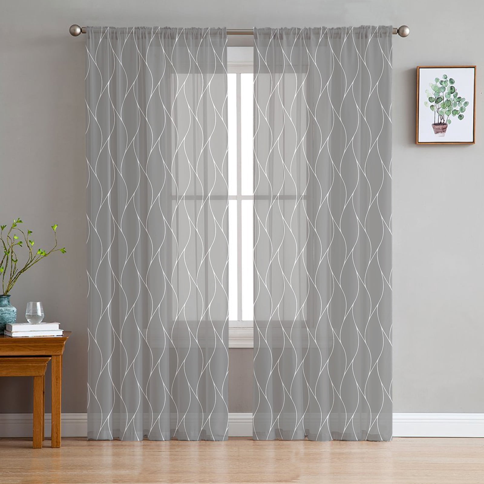 Chocolate Color Wavy Brown Tulle Curtains for Bedroom Modern Voile ...