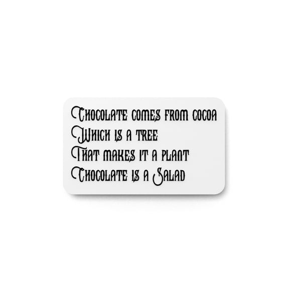Chocolate Comes From Cocoa Which Is A Tree | Funny sign For Home or Office