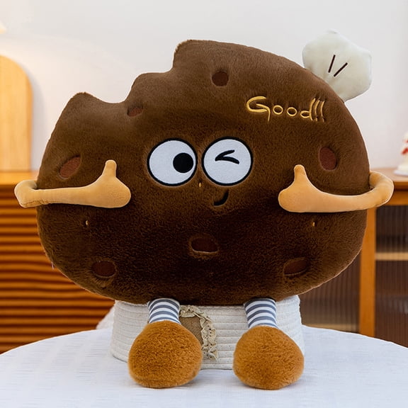 Chocolate Cookie Plush Pillow 13.78-inch Novelty Food Stuffed Toy Cushion for Living Room Sofa and Bedroom Comfort Decor