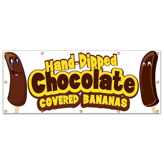 Chocolate Covered Bananas 120" Banner Concession Stand Food Truck Single Sided